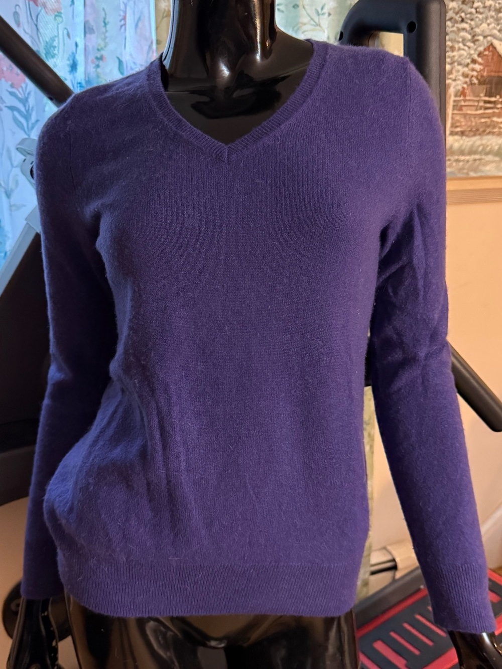 Talbots Cashmere Purple V-Neck Sweater